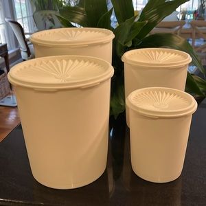 Tupperware - White Nesting Servalier Canisters (Set of 4)